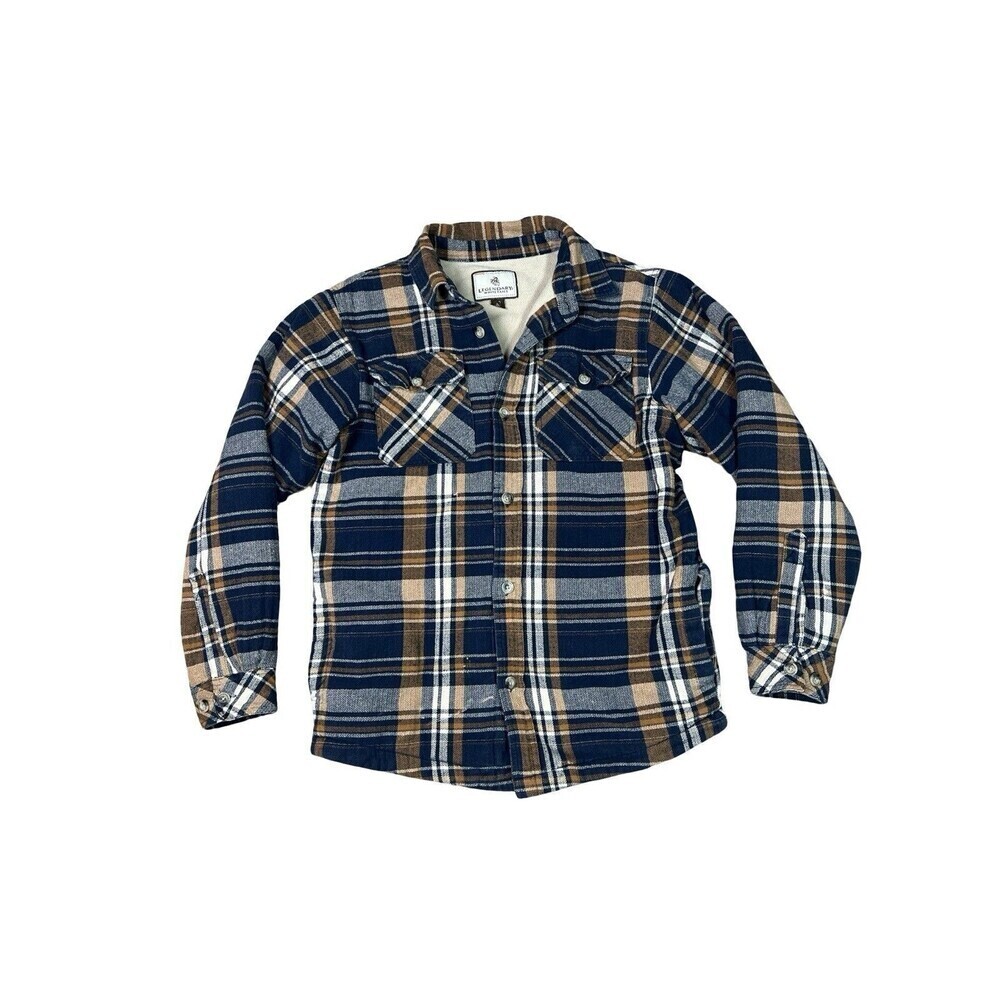 Legendary White Tails Fleece Lined Flannel Shacket Soft Warm Shirt Men M Pockets